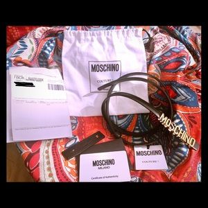 Black and gold MOSCHINO BELT